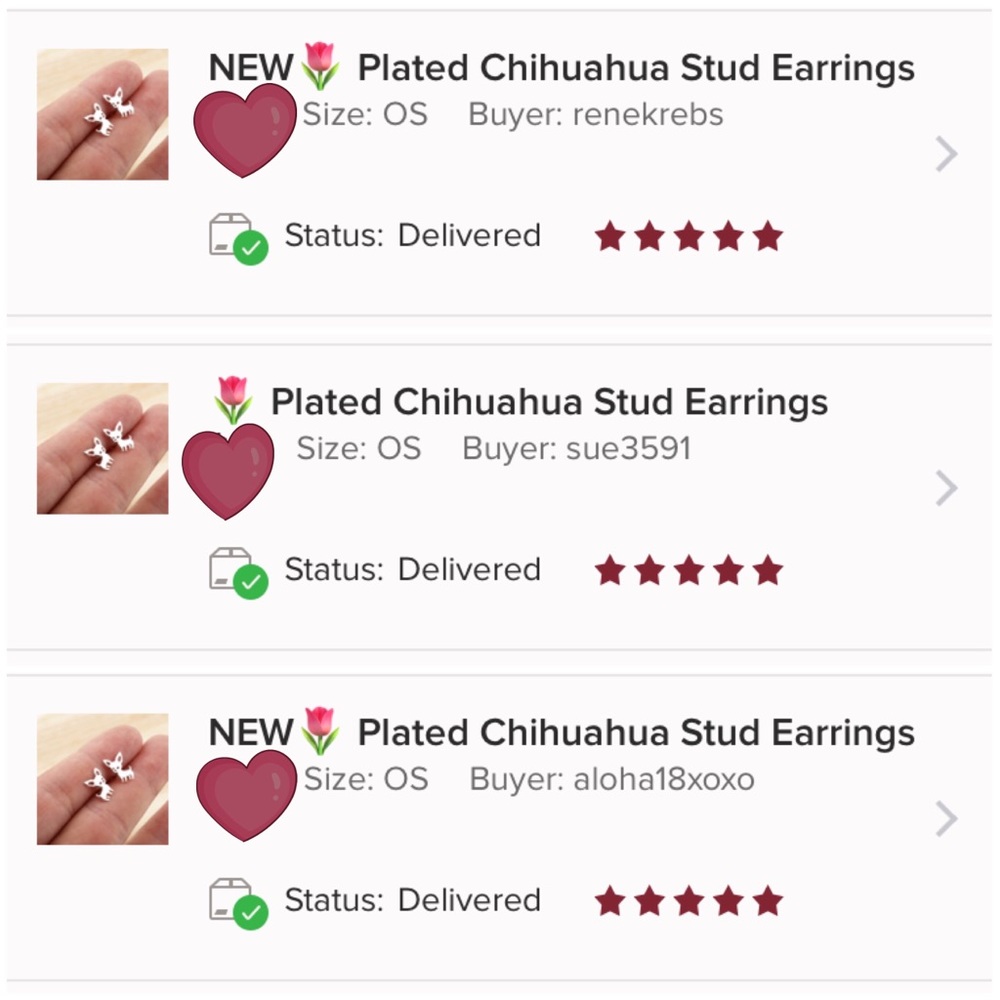 GOLD Chihuahua Minimalist Stainless Steel Stud Earrings With Gift Bag - Picture 6 of 10